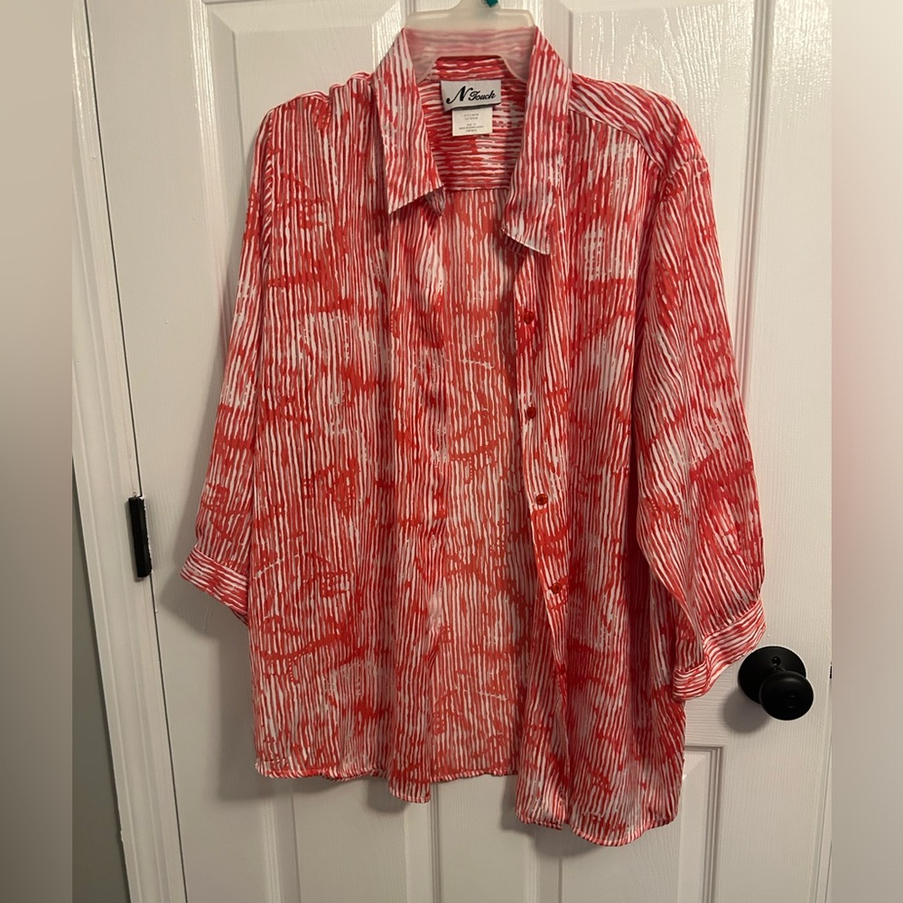 Red and White Women’s Top